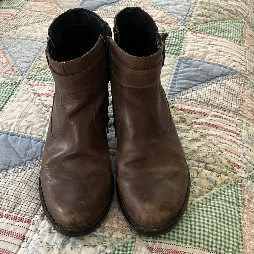 Grey/Brown Leather Ankle Boots - 8/39
